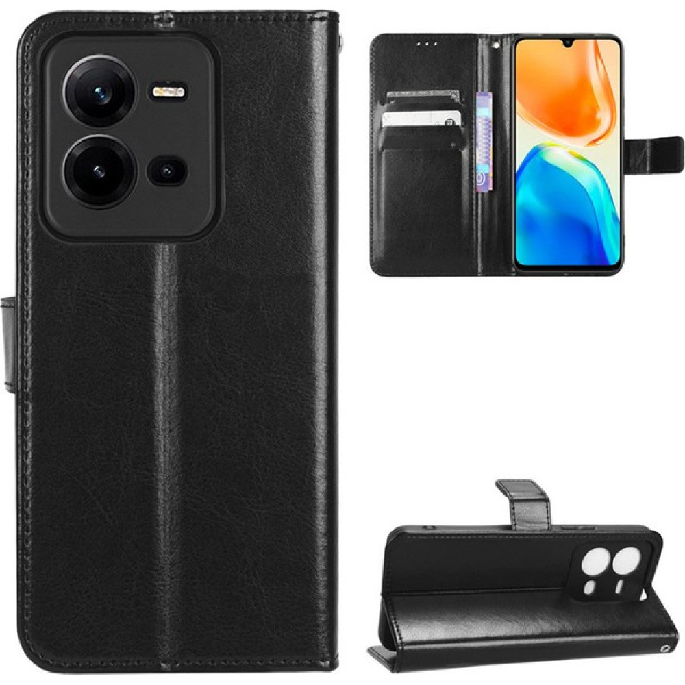 Shin-Wo Vivo V25 5g Kordonlu Deri Telefon Kılıfı (Yurt Dışından) - Siyah Cep Telefonu Kılıfı Fiyatı
