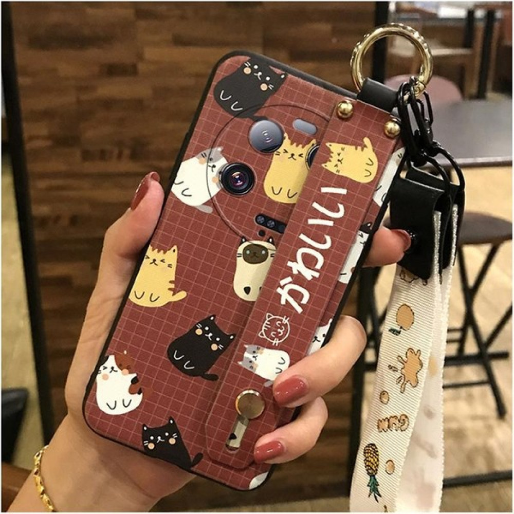 Shin-Wo Xiaomi 13 Ultra Için Telefon Kılıfı Bileklik + Kordon + Stand Sevimli Moda Darbeye Dayanıklı Tampon Silikon Kapak (Yurt Dışından) - Kırmızı Cep Telefonu Kılıfı Fiyatı