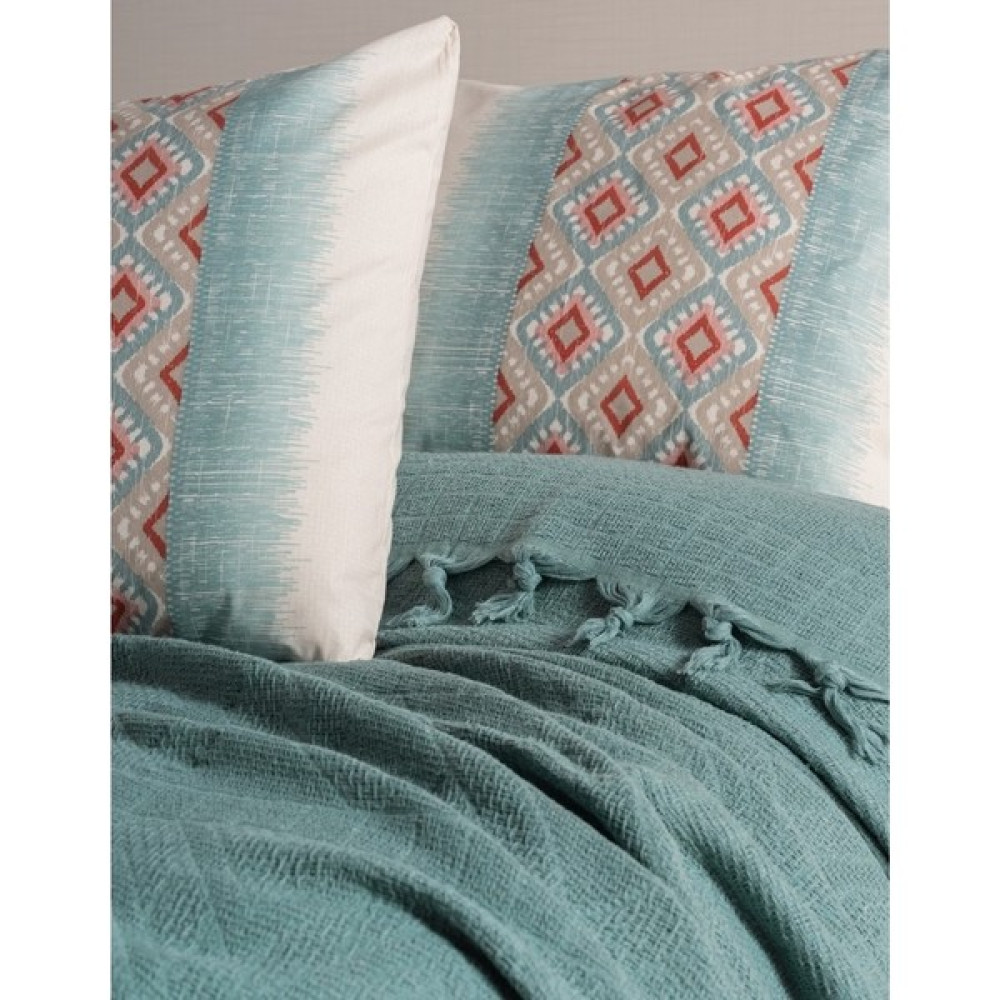 Shine Home 4 Parça %100 Pamuk Kumaş Jakar Desenli Çift Kişilik Pike Takımı Set - Mint Pike & Pike Takımı Fiyatı