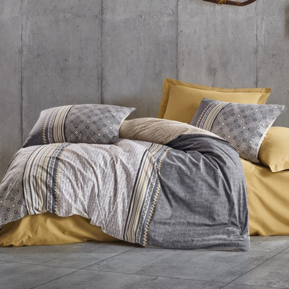 Shine Home 6 Parça King Size %100 Pamuk Desenli Lastik Çarşaflı Nevresim Takımı Bej Renk - 260 x 240 cm Nevresim Takımı Fiyatı