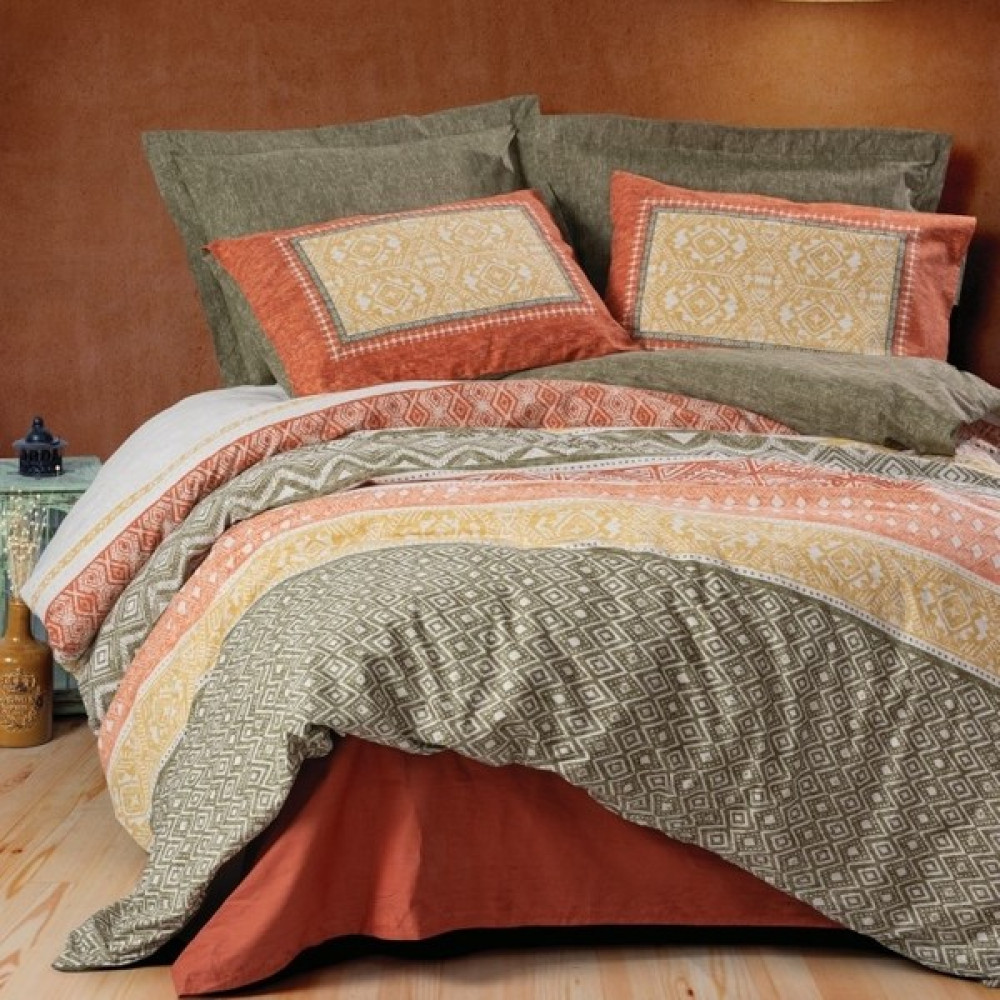 Shine Home 6 Parça King Size %100 Pamuk Desenli Lastik Çarşaflı Nevresim Takımı Renk Kiremit - 260 x 240 cm Nevresim Takımı Fiyatı