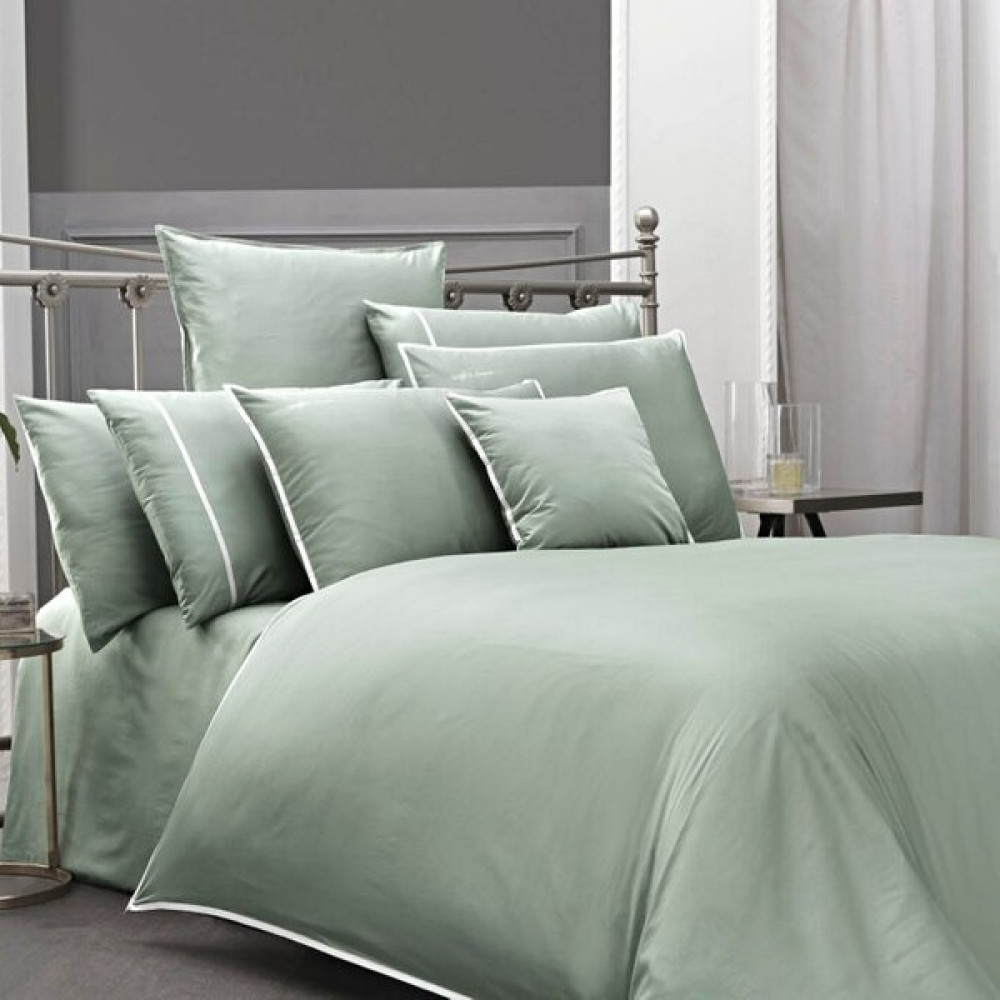 Shine Home King Size 6 Parça Pamuk Saten Battal Nevresim Takımı (500 Tc -200 Iplik) - Açık Yeşil - 240 x 220 cm Nevresim Takımı Fiyatı