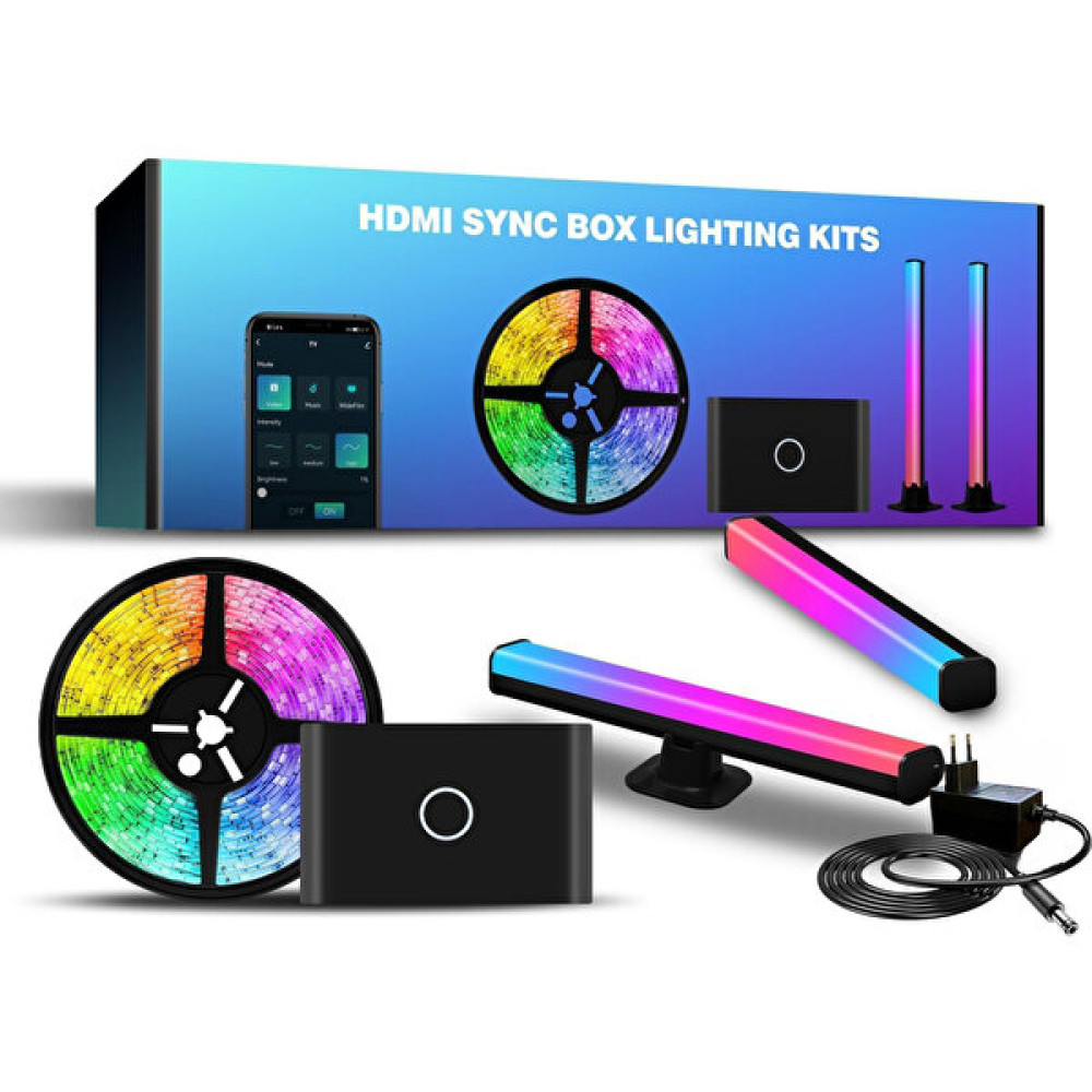 Shine In Home, CSG90B, HDMI Bağlantılı Görüntü ve Ortam Sesi Ile Senkronize Tv Arkası RGBIC LED Işıklandırma Seti (+2 Adet Dekoratif LED Bar) , HDM... Led Aydınlatmalar Fiyatı