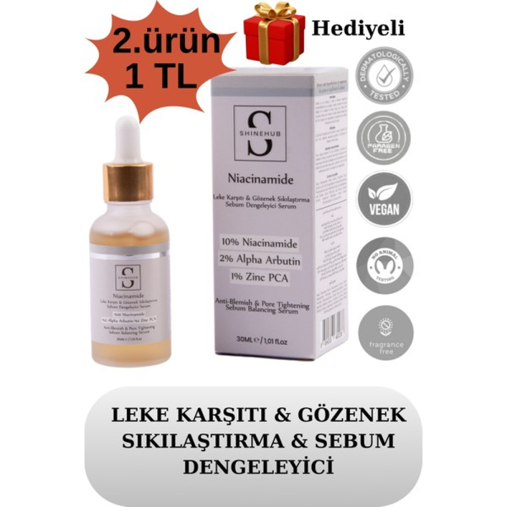 Shinehub Niacinamide - Leke Karşıtı & Gözenek Sıkılaştırma & Sebum Dengeleyici Serum Anti-Aging / Yaşlanma Karşıtı Fiyatı