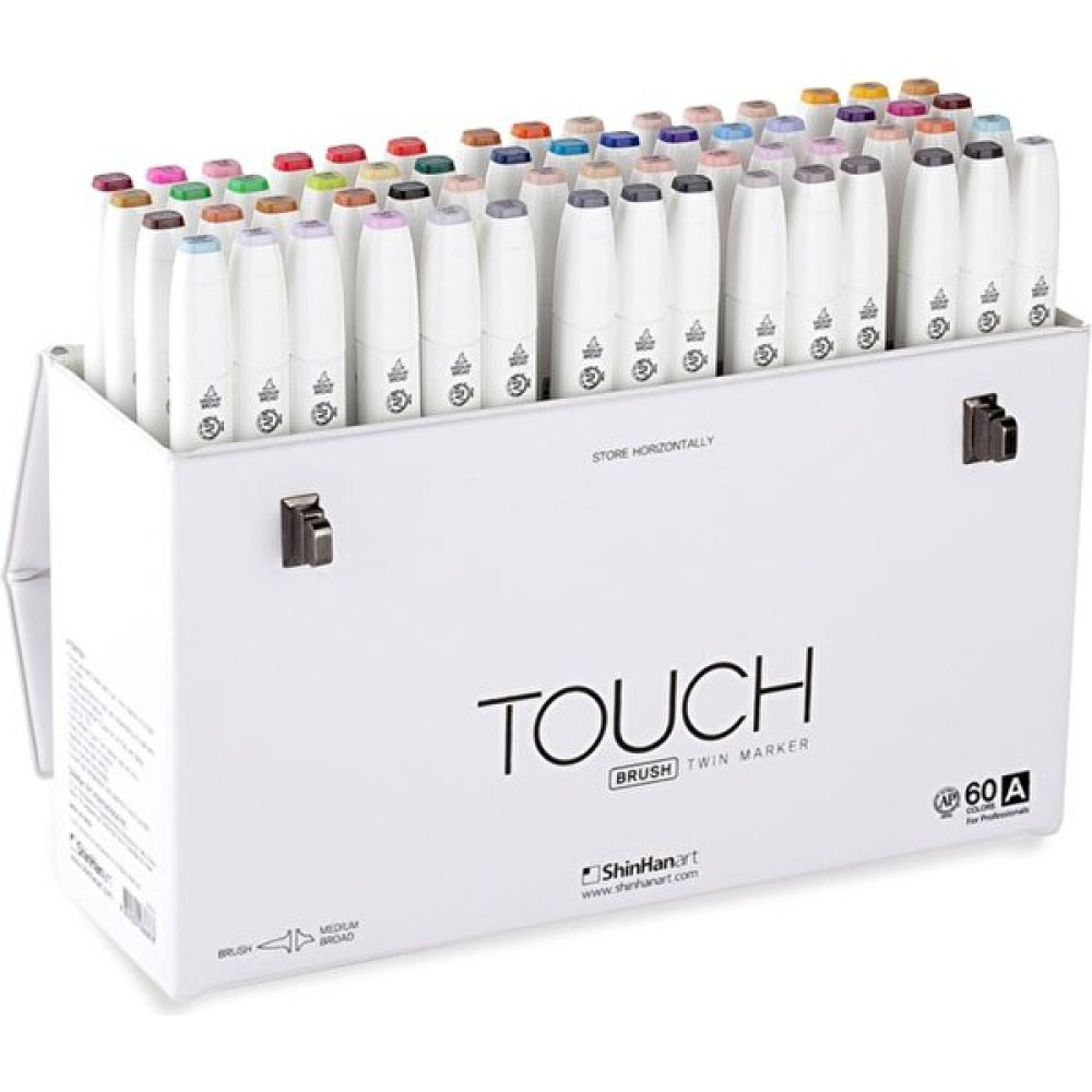 Shinhan Art Touch Twın Brush Pen : Çift Taraflı Marker Seti : 60'lı A - Renkli - Standart Keçe Uçlu Kalem Fiyatı