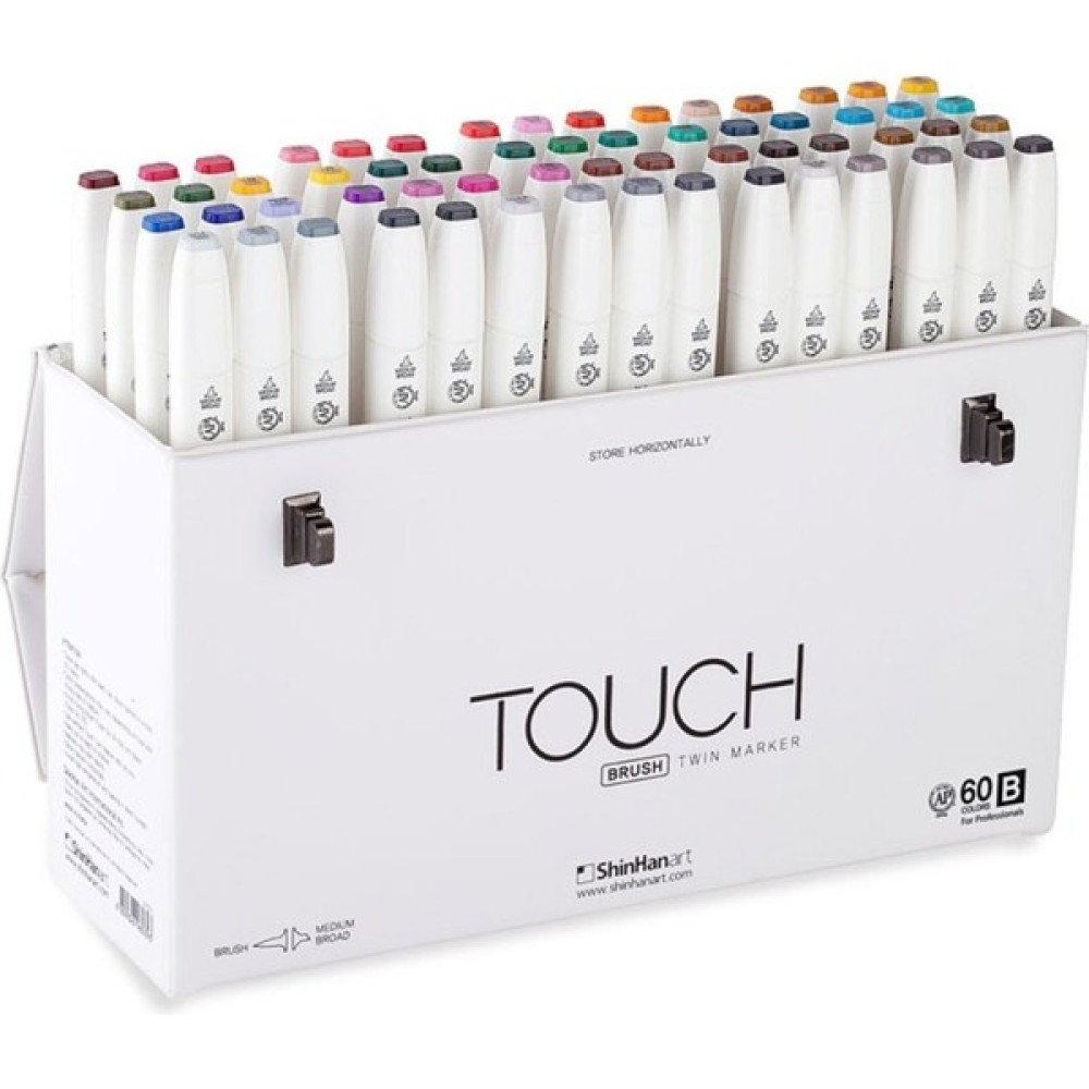 Shinhan Art Touch Twın Brush Pen : Çift Taraflı Marker Seti : 60'lı B - Renkli - Standart Keçe Uçlu Kalem Fiyatı