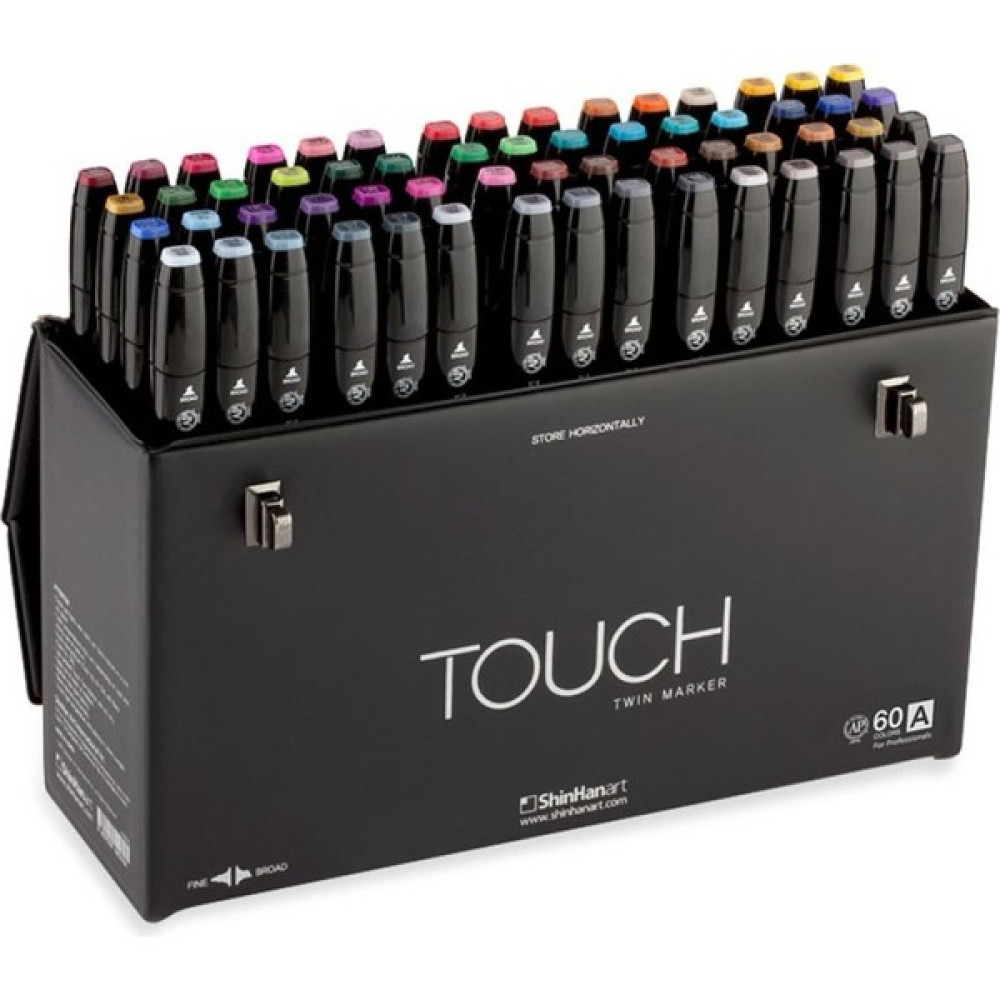 Shinhan Art Touch Twin Marker Pen : Çift Uçlu Marker Kalemi : 60LI Set A - Renkli - Standart Keçe Uçlu Kalem Fiyatı