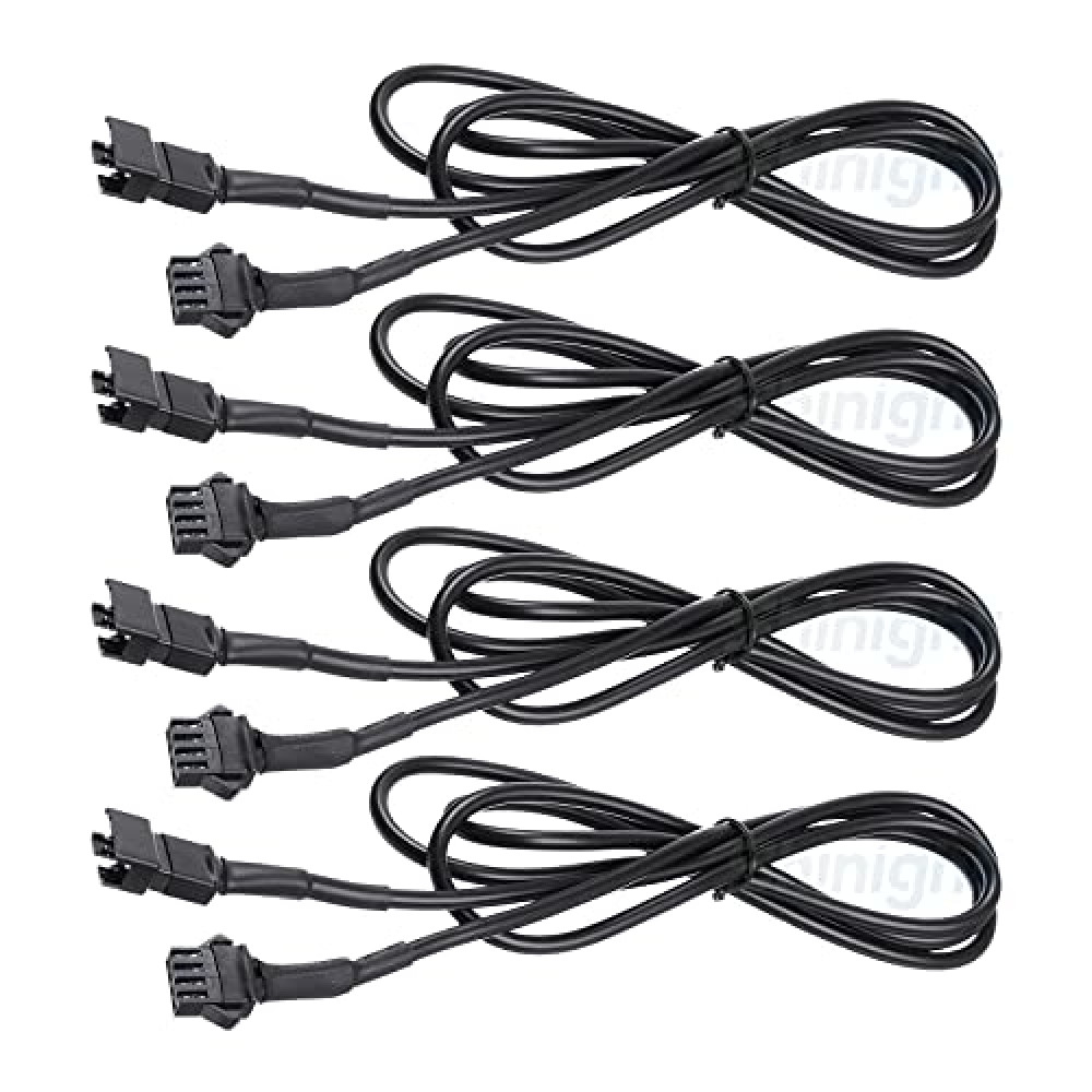 SHINIGHT 4 PCS 47 inch Extension Cords for Use with 5050 LED SMD RGB NEON Accent Kits for LED Motorcycle ATV Car Light Multi-Color Neon Strip