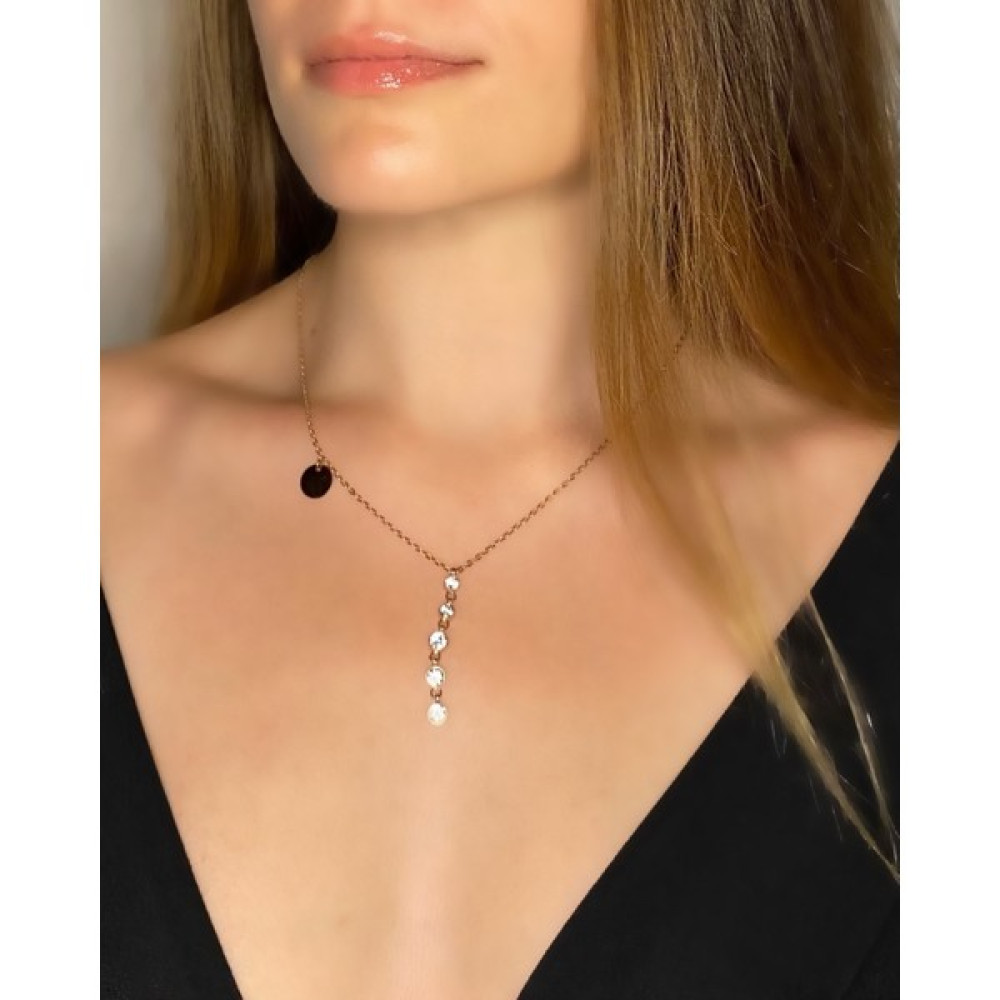 Shiny Jewelry Official Sıra Taşlı Kolye Rose Gold Bijuteri Kolye Fiyatı