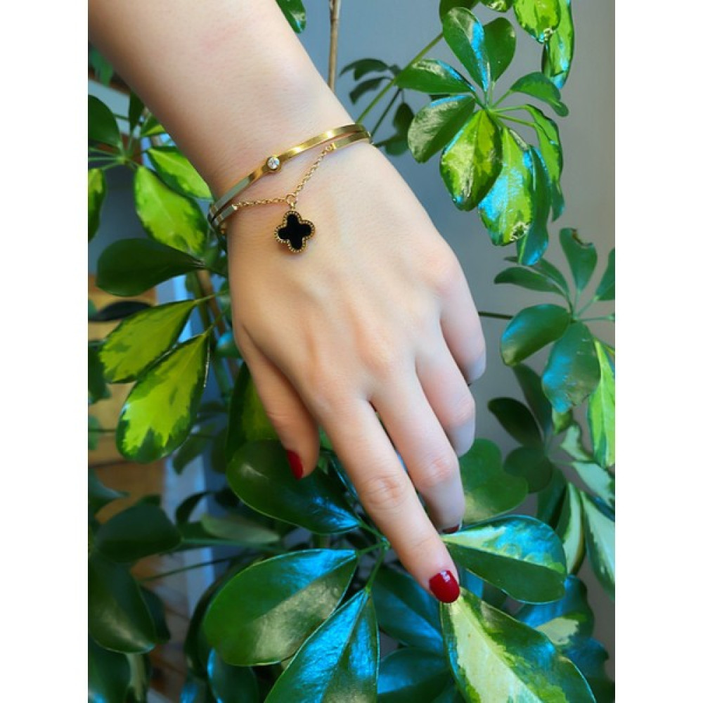 Shiny Jewelry Official Siyah Beyaz Artı Bileklik Gold Saat ve Bileklik Aksesuarı Fiyatı
