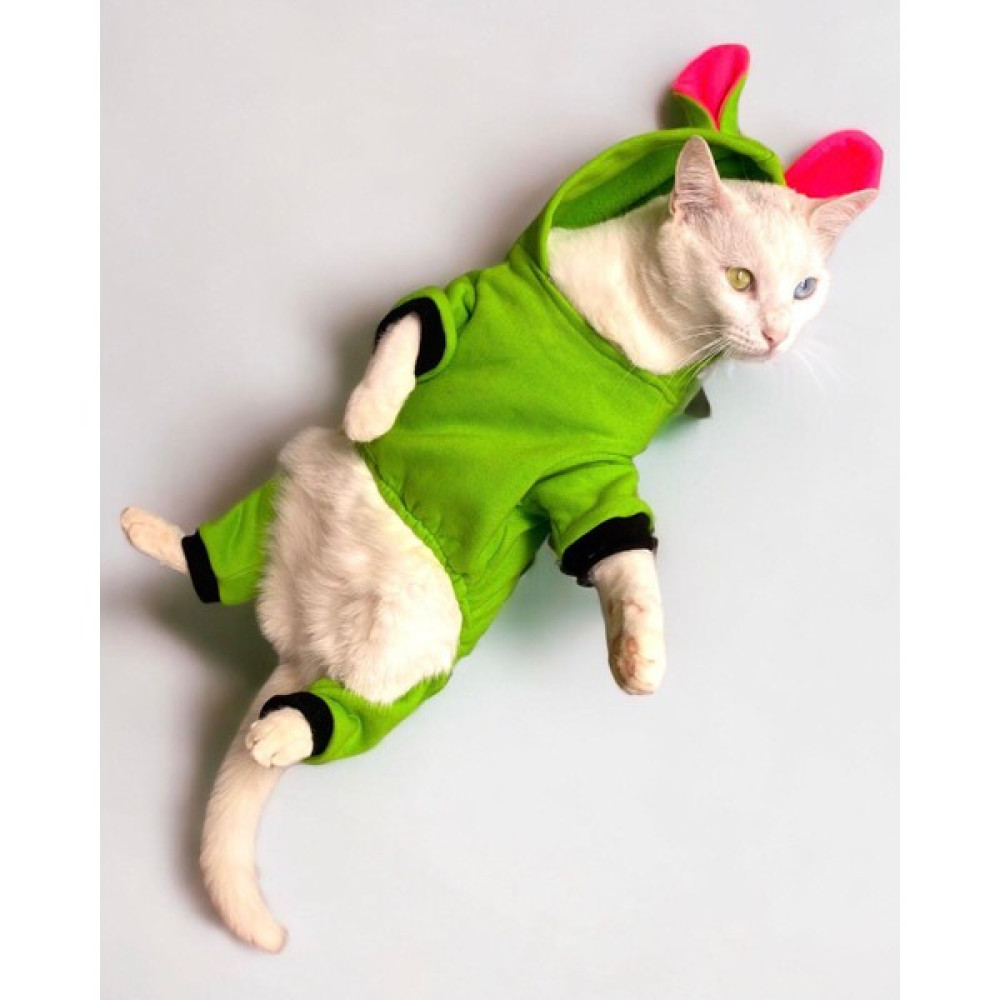 Shipy Pink Stripe Duo Kulaklı Kedi Tulumu,kıyafeti - XL - Yeşil Evcil Hayvan Ürünleri Fiyatı