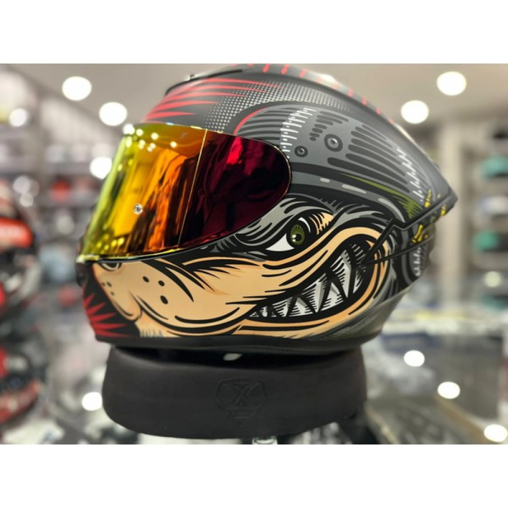 Shiro Kask Shiro SH-870 Fighter Wolf Race - Kırmızı - L Motorsiklet Kaskları Fiyatı