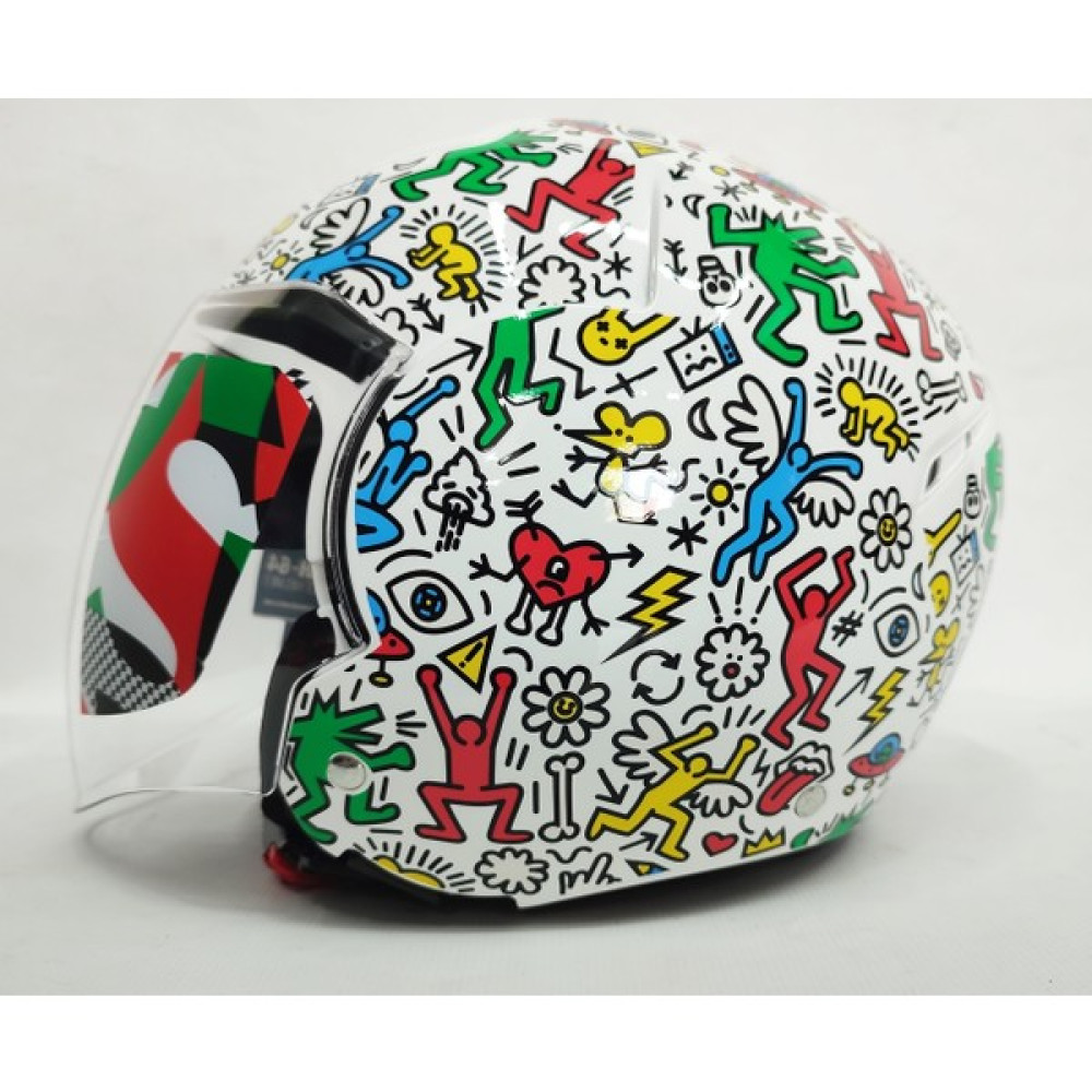 Shiro Yarım Kask Shiro Doodle White Güneş Vizörlü - L Motorsiklet Kaskları Fiyatı