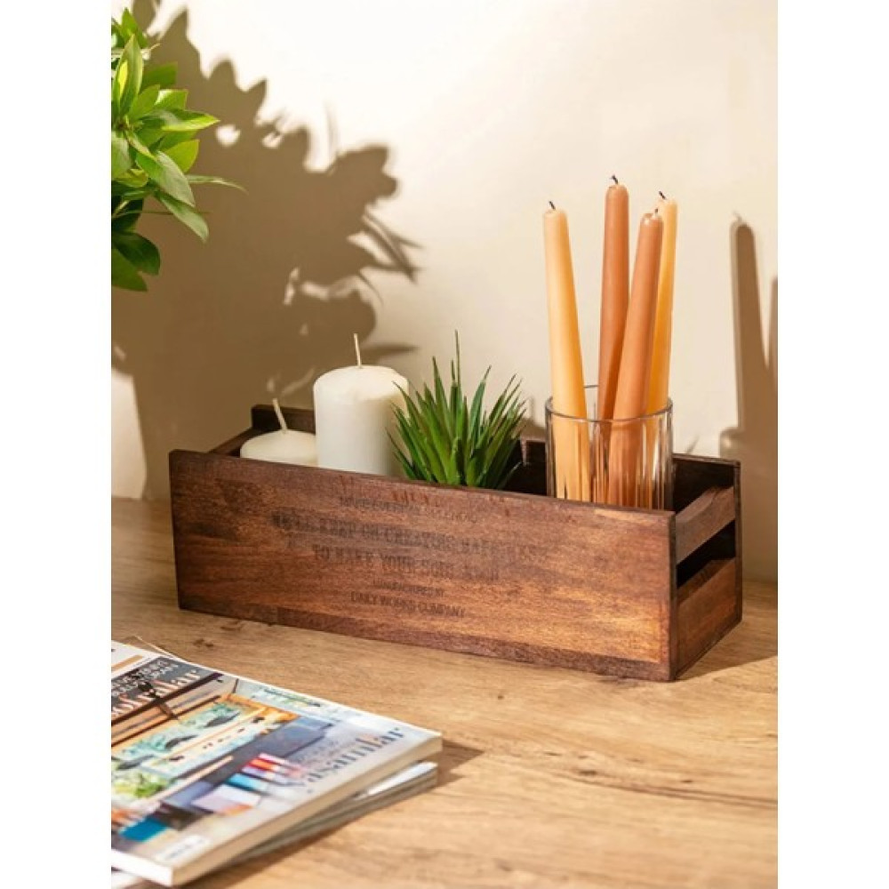 Shiva Gift&More Baskılı Ahşap Organizer 33X11X10 cm Dekoratif Kutu Eşya Saklama Kutusu Fiyatı