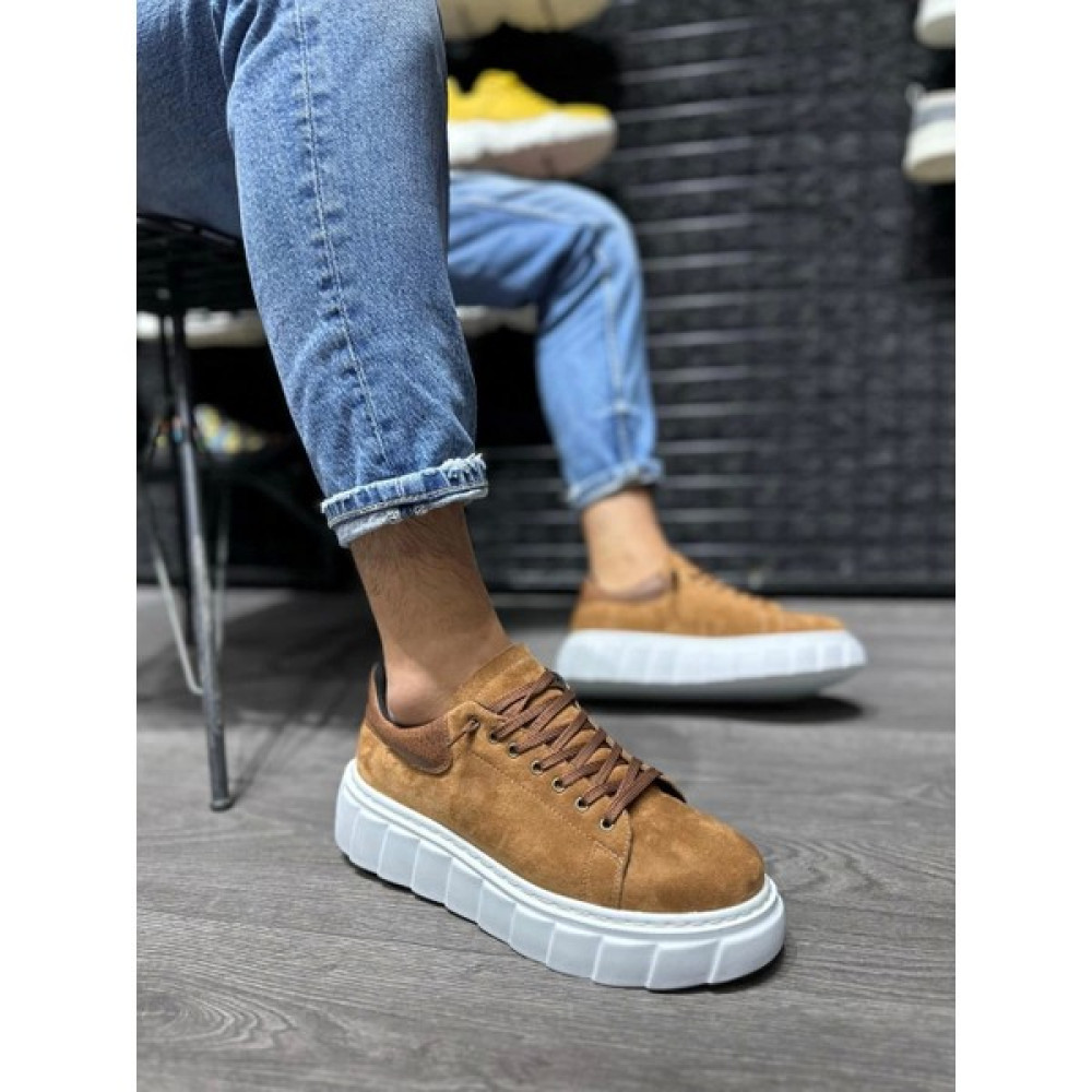 Shoecide Bağcıklı Süet Ortopedik Yüksek Taban Taba Erkek Günlük Sneaker Ayakkabı Erkek Günlük Ayakkabıları Fiyatı