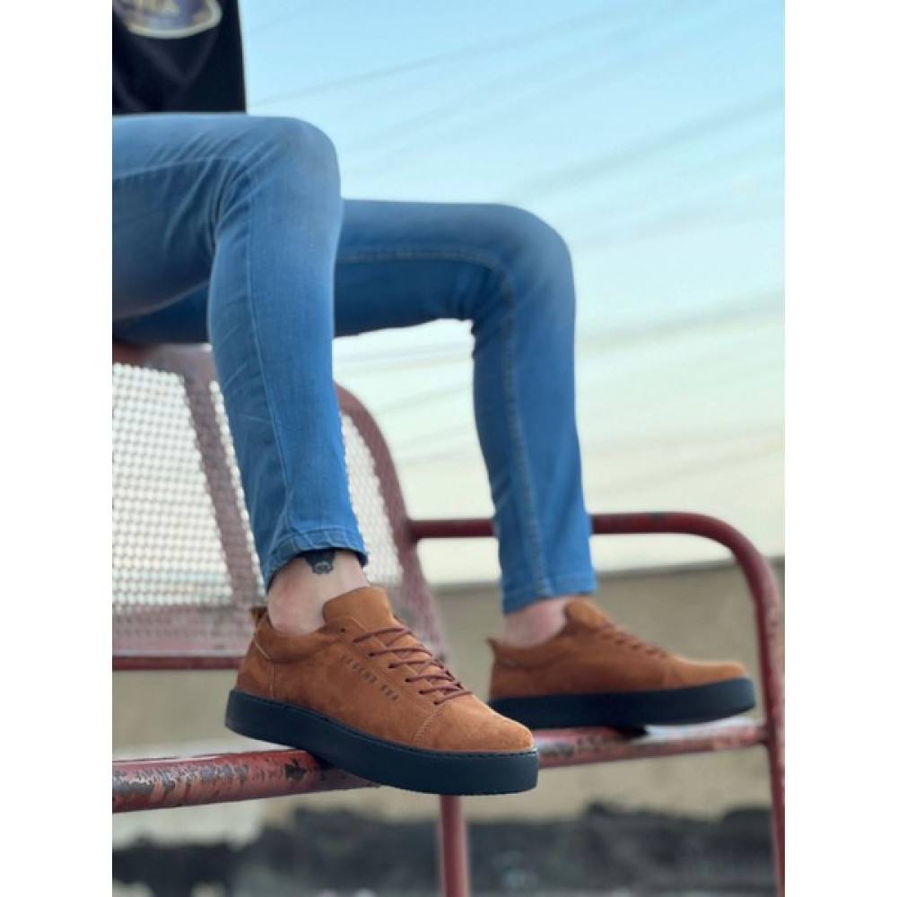 Shoecide Bağcıklı Taba Süet Rahat Siyah Taban Spor Erkek Günlük Ayakkabı Erkek Günlük Ayakkabıları Fiyatı