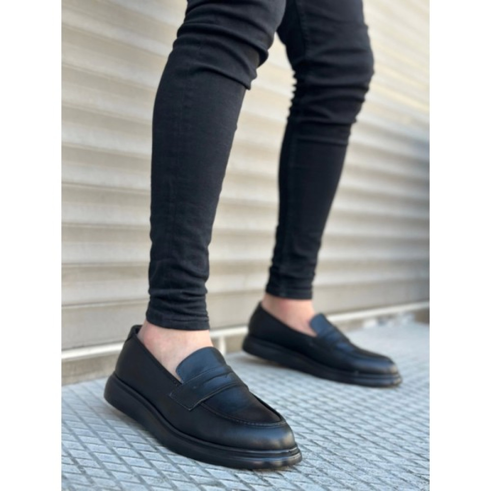 Shoecide SBO0316 Bağcıksız Yüksek Siyah Taban Klasik Cilt Corcik Erkek Ayakkabı Erkek Günlük Ayakkabıları Fiyatı