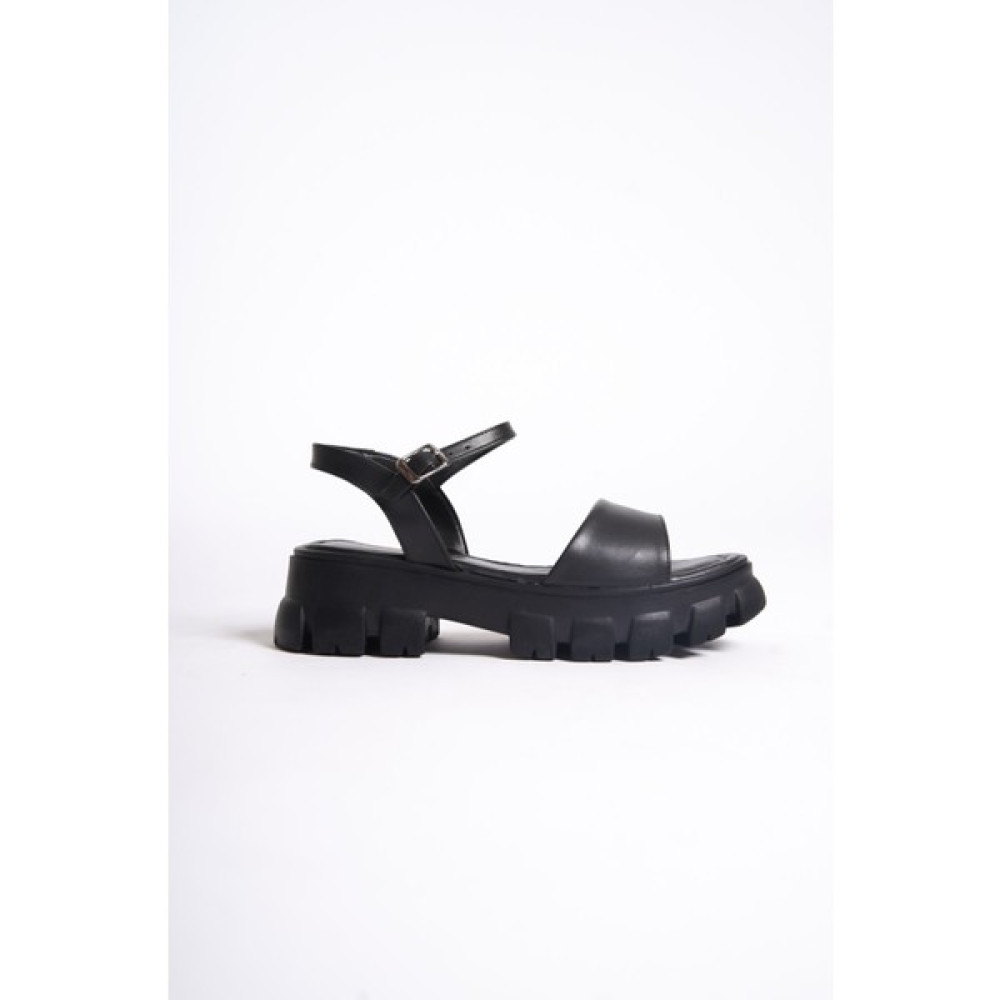 SHOESERS Kadın Bilekten Bağlamalı Dolgu Topuklu Tek Bantlı Kalın Taban Sandalet Beyaz Kadın Terlikleri ve Sandaletleri Fiyatı
