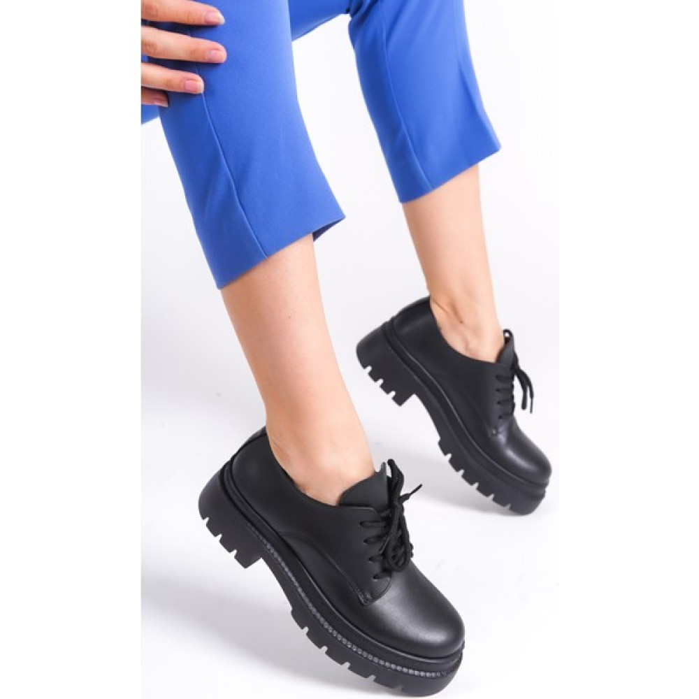 SHOESERS Kadın Kalın Tabanlı Günlük Makosen Bağcıklı Loafer Ayakkabı Kadın Ayakkabıları Fiyatı