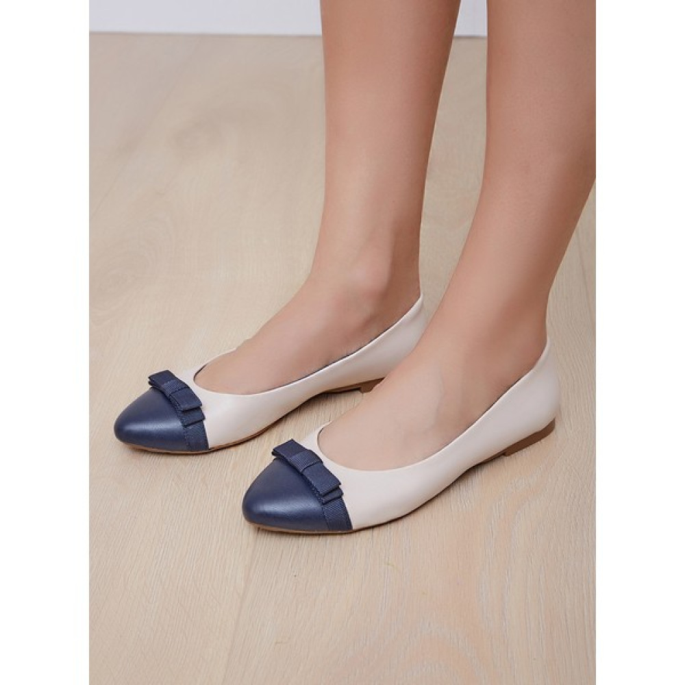 Shoestime Babet - Bej Lacivert - Shoestime Babetler Fiyatı