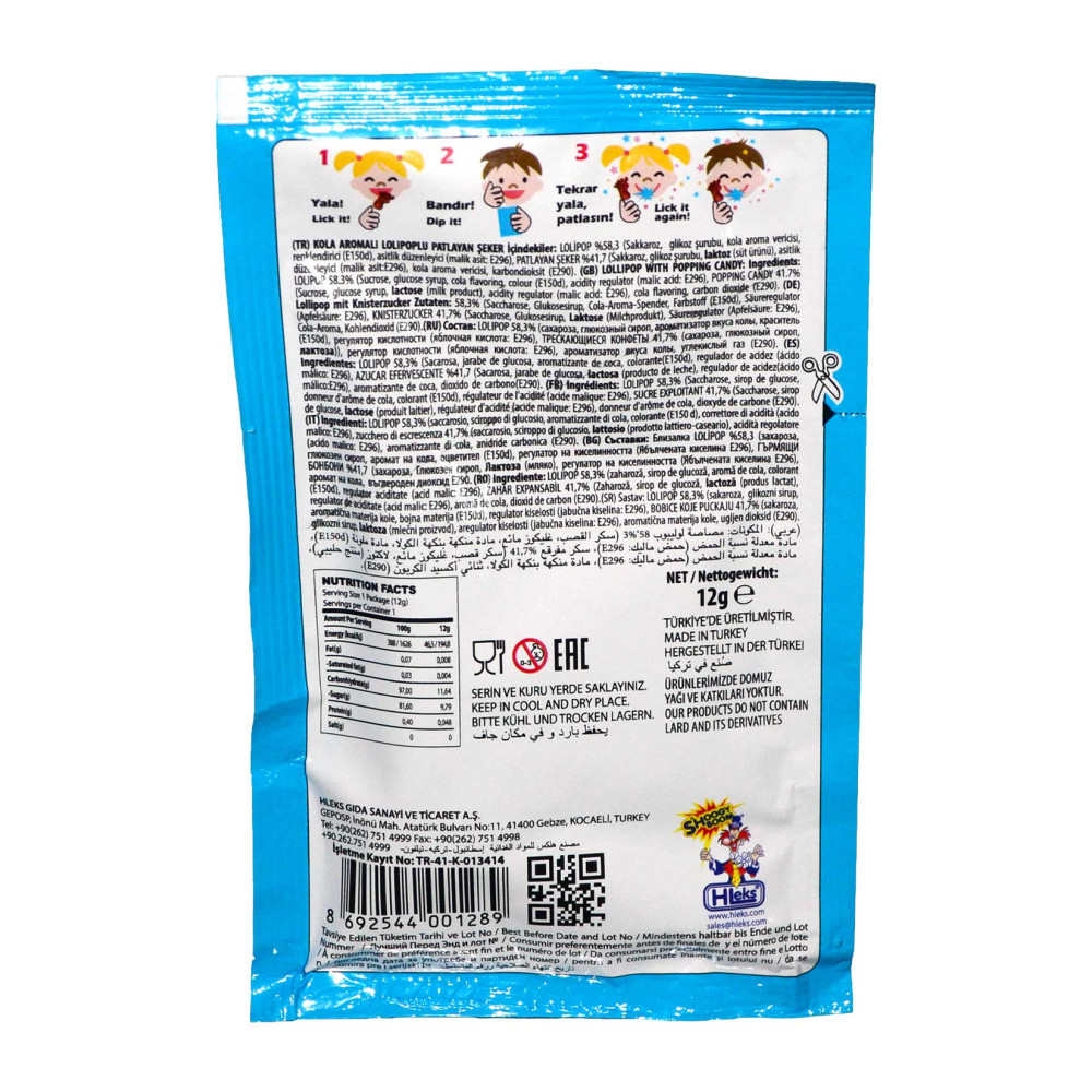 Shoogy Boom Patlayan Şeker 12 gr 48'li Paket Kola Aromalı