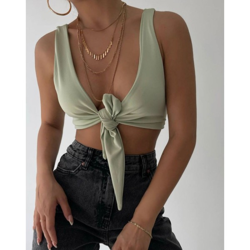 Shop Krutzo Kadın Ön Bağlamalı Crop Bluz Bluz Fiyatı