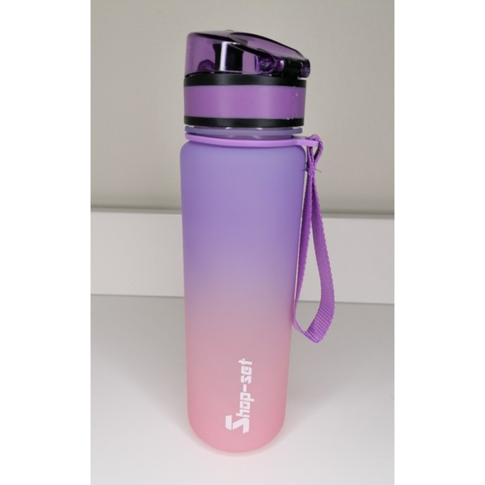 Shop-Set 650 ml Tritan Motivasyonlu Su Matarası Süzgeçli ve (Lila - Pembe) Suluk Fiyatı