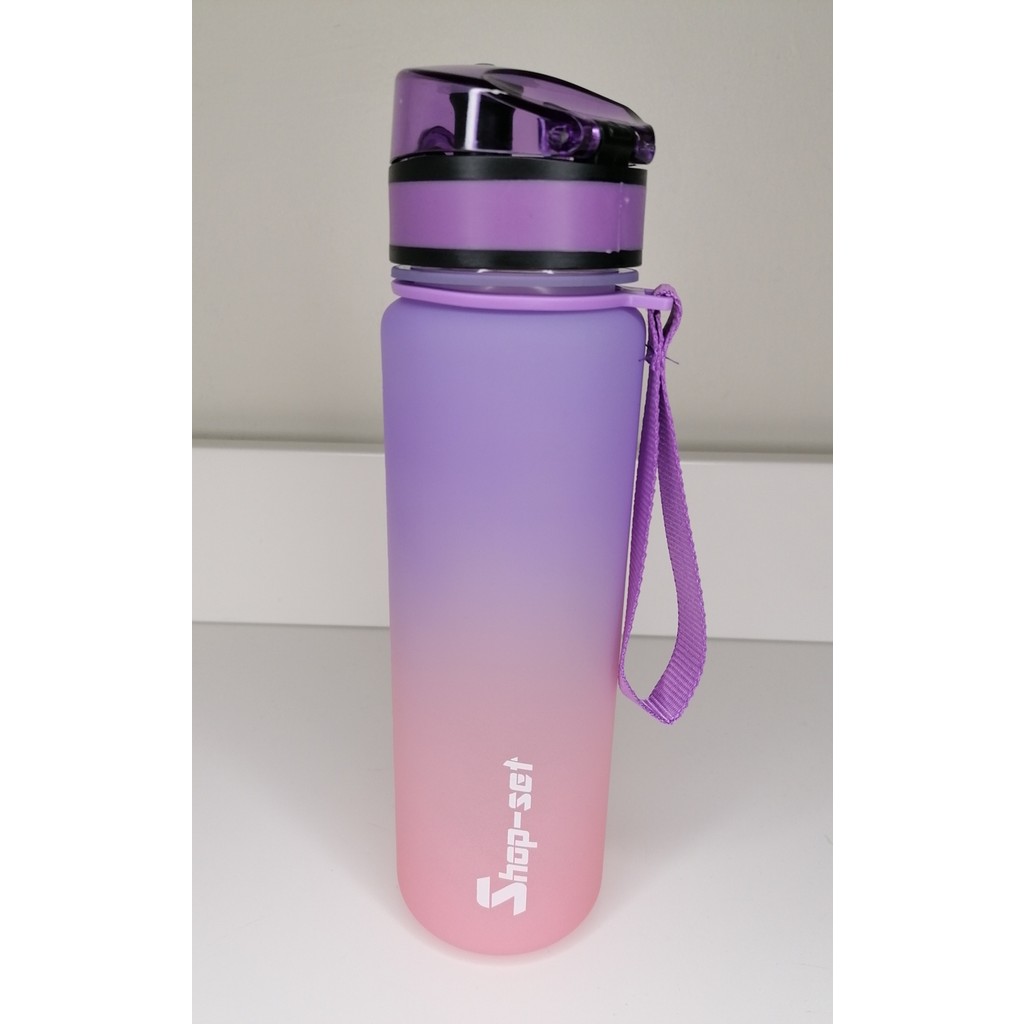 Shop-Set 650 ml Tritan Motivasyonlu Su Matarası Süzgeçli ve (Lila - Pembe) Suluk Fiyatı