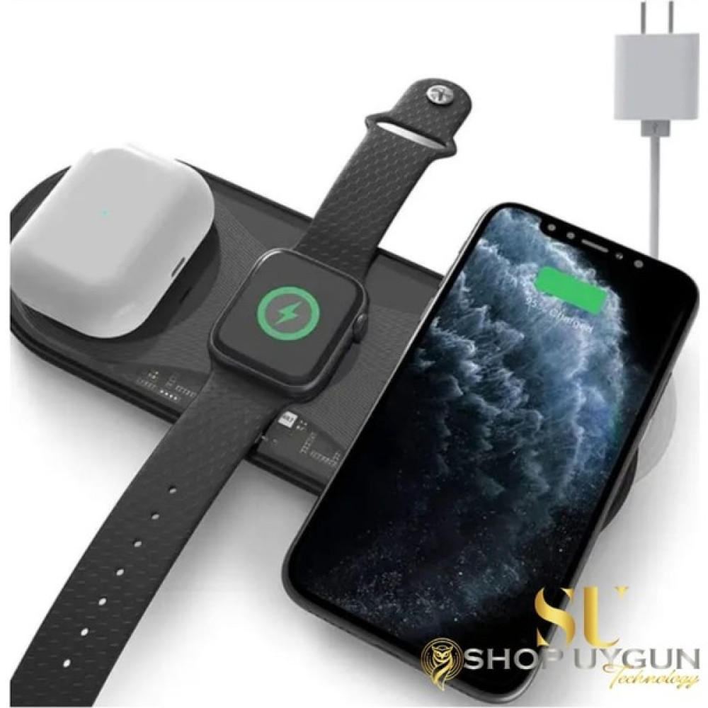 Shop Uygun 3in1 Wireless Şarj Standı - Apple iPhone Uyumlu – Watch Uyumlu – Airpods Kulaklık Cep Telefonu Şarj Cihazı Fiyatı