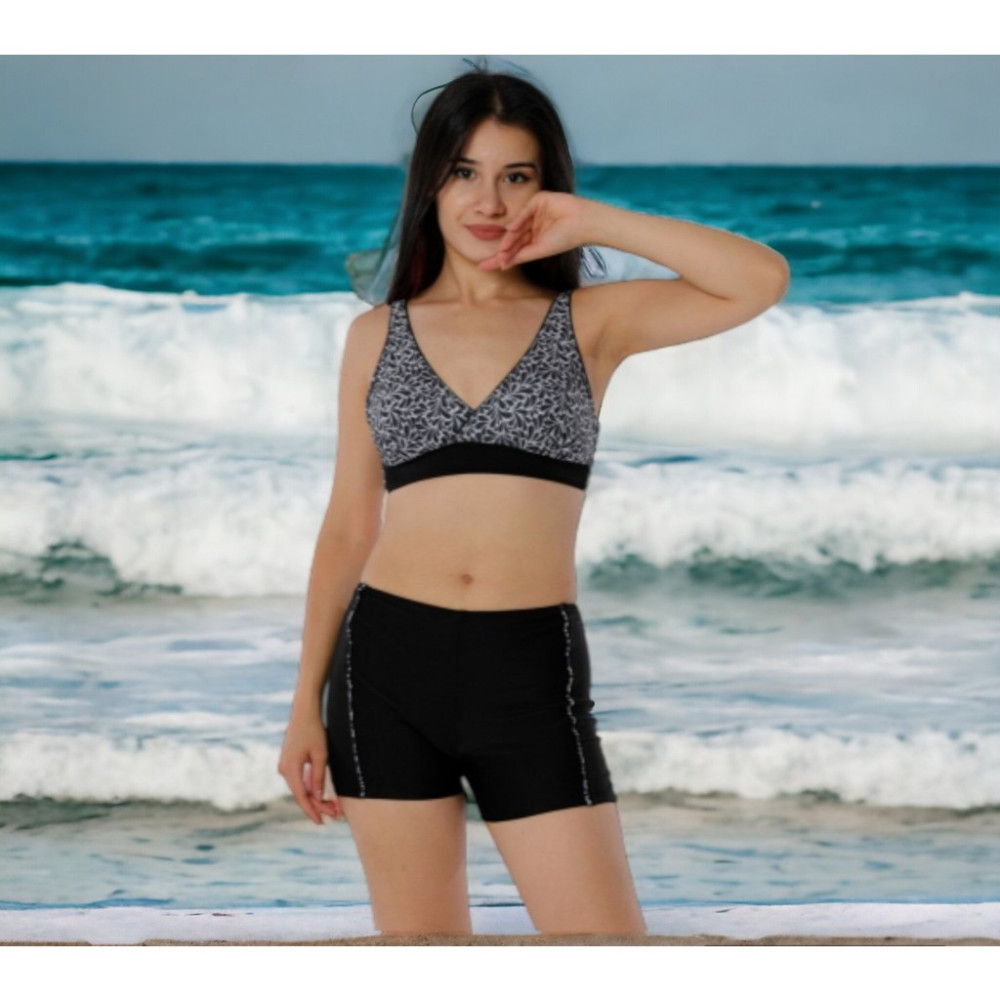 Shopiolog Kruvaze Desenli Şortlu Büyük Beden Bikini Bikini Fiyatı