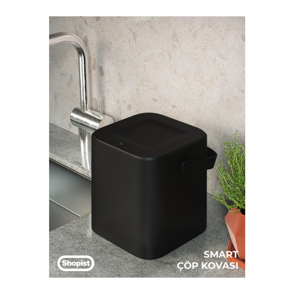 SHOPİST Smart 4lt Beyaz Renk Bas Aç Mekanizmali Minimalist Tasarim Çöp Kovasi Mutfak Ve Banyo Çöp Kovasi Mobilya & Dekorasyon Fiyatı