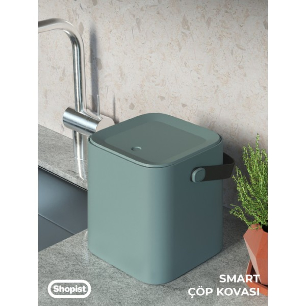 Shopist Smart 4lt Gri Renk Bas Aç Mekanizmali Minimal Tasarim Çöp Kovasi Mutfak ve Banyo Çöp Kovasi Çöp Kovaları Fiyatı