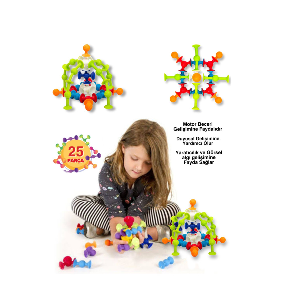 SHOPİST Vakum Molekül 25 Parça Yapı Taşları Fidget Duyusal Eğitici Oyuncak Squigz Lego Legolar ( Yapım Oyuncakları ) Fiyatı
