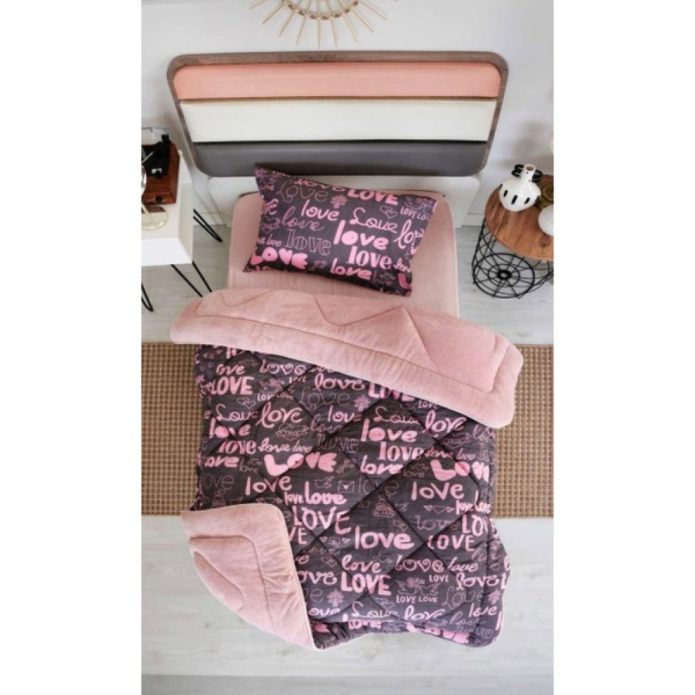 Shopyteks Tek Kişilik Love Welsoft Yorgan Çift Taraflı 155 x 215 - 155 x 215 cm - Pudra Yorgan Fiyatı