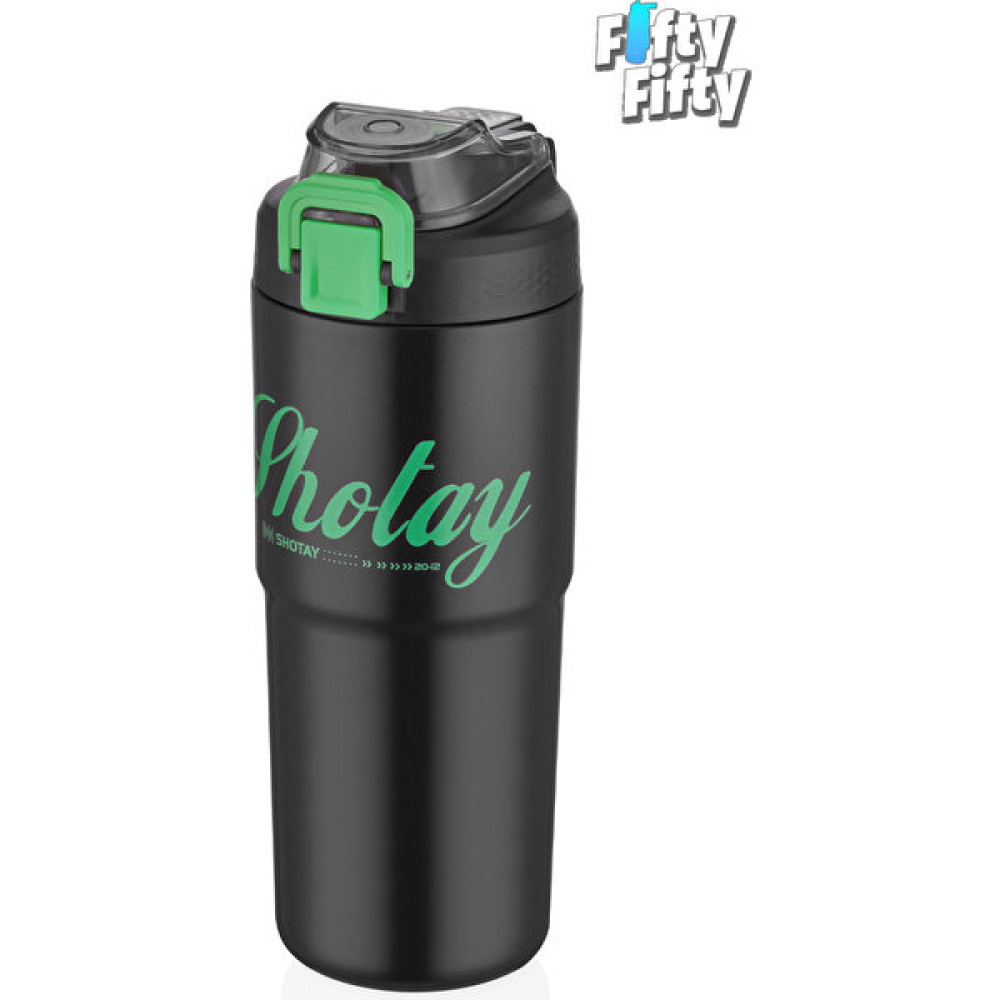 Shotay 750 ml Tek Kapak Çift Kullanım Pipetli/rahat Içim Çelik Su Matarası - Siyah Suluk Fiyatı