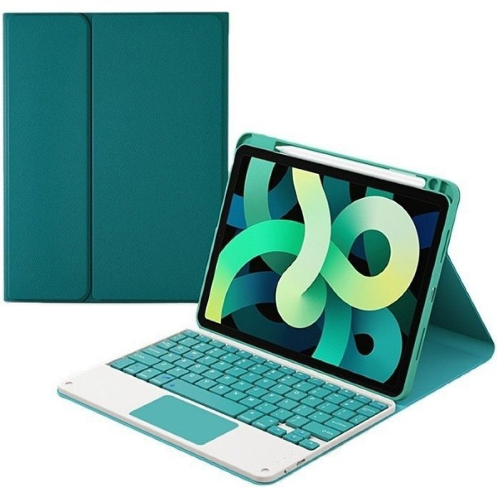 Shun Air 4 10.9" 11" Için Trackpad Kalem Yuvalı iPad Kablosuz Klavye Kılıfı (Yurt Dışından) - Koyu Yeşil Tablet Aksesuarı Fiyatı