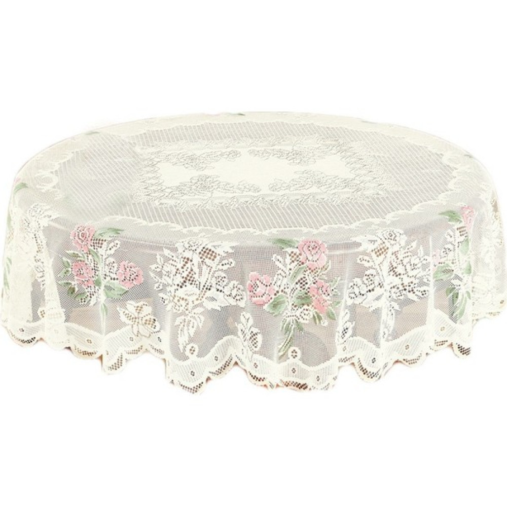 Shun Dantel Masa Örtüsü Yuvarlak Beyaz Elde Çiçekli Gül Kapaklı Elegant Yemek Masası (Yurt Dışından) - Bej - 160 x 220 cm Masa Örtüsü Fiyatı