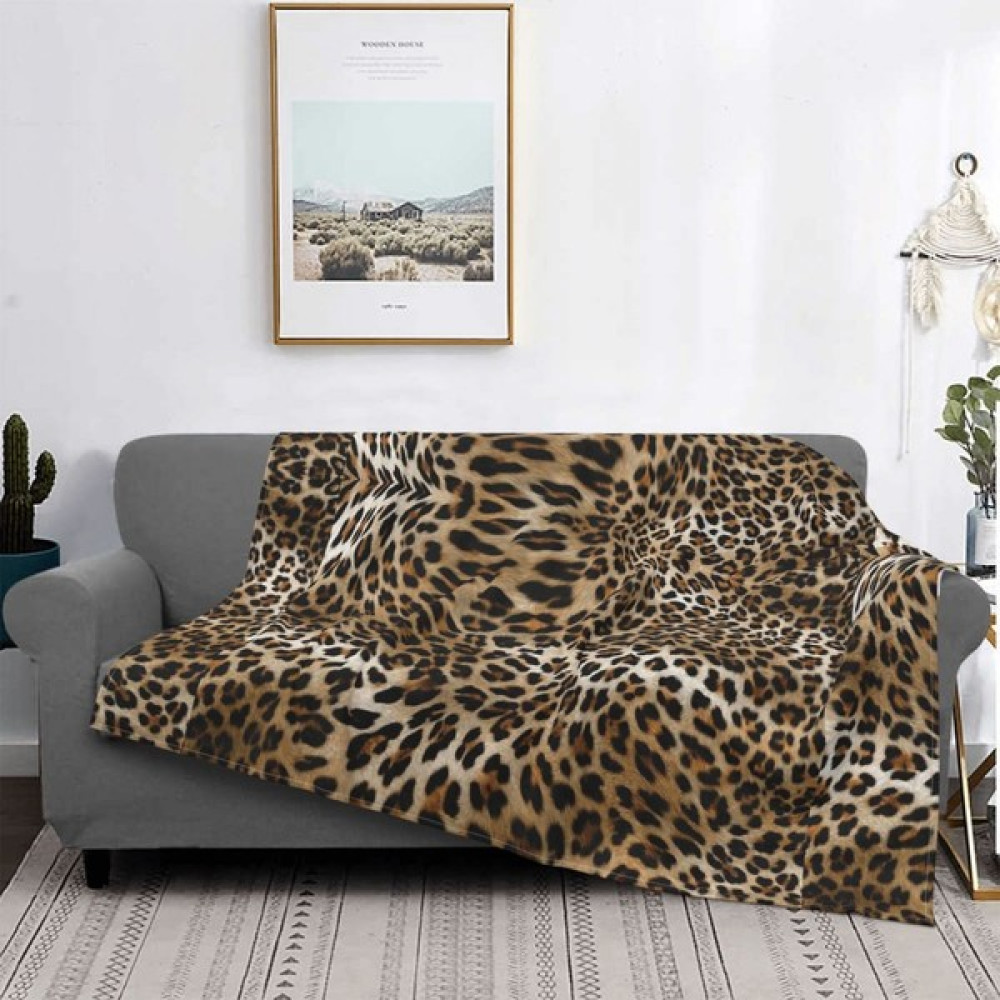 Shun Leopar Desenli Nokta Çift Kişilik Kalın Battaniye Düz Renk Mercan Polar Battaniye (Yurt Dışından) - 127 x 152 cm - Kahverengi Battaniye Fiyatı