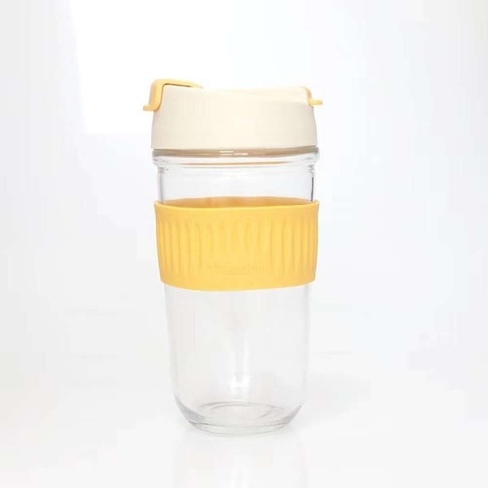 Shun Shop Cam Su Şişesi 500ML Ins Taşınabilir Cam Kupa Kapak Saman (Yurt Dışından) - Sarı - 0.5L Suluk Fiyatı