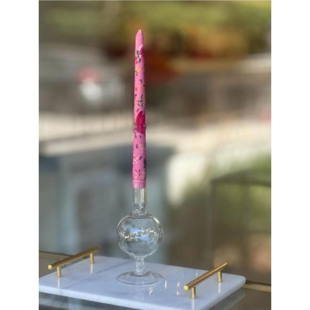 Shura Homeware Cam Mumluk Üfeleme Cam Tırtıl Şamdan - Şeffaf Şamdan Fiyatı