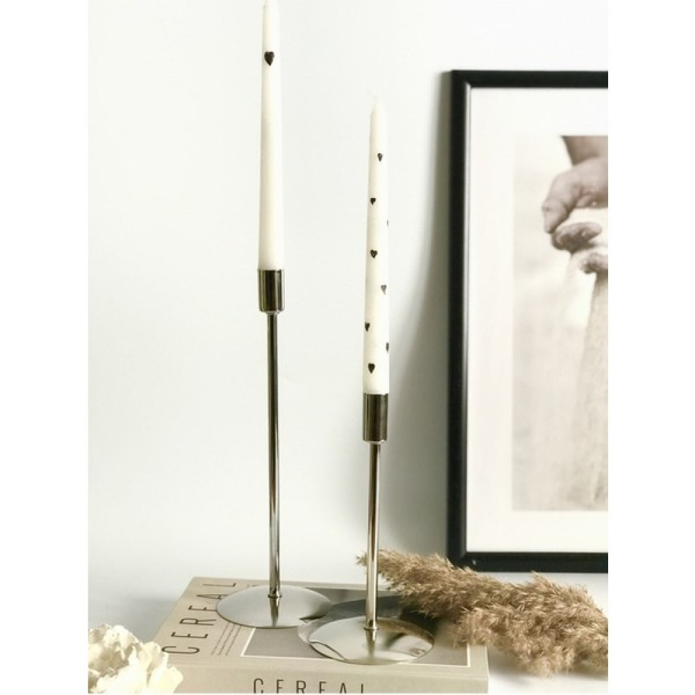 Shura Homeware Metal Gümüş 2 Li Şamdan , Gümüş Çubuk Şamdan Şamdan Fiyatı