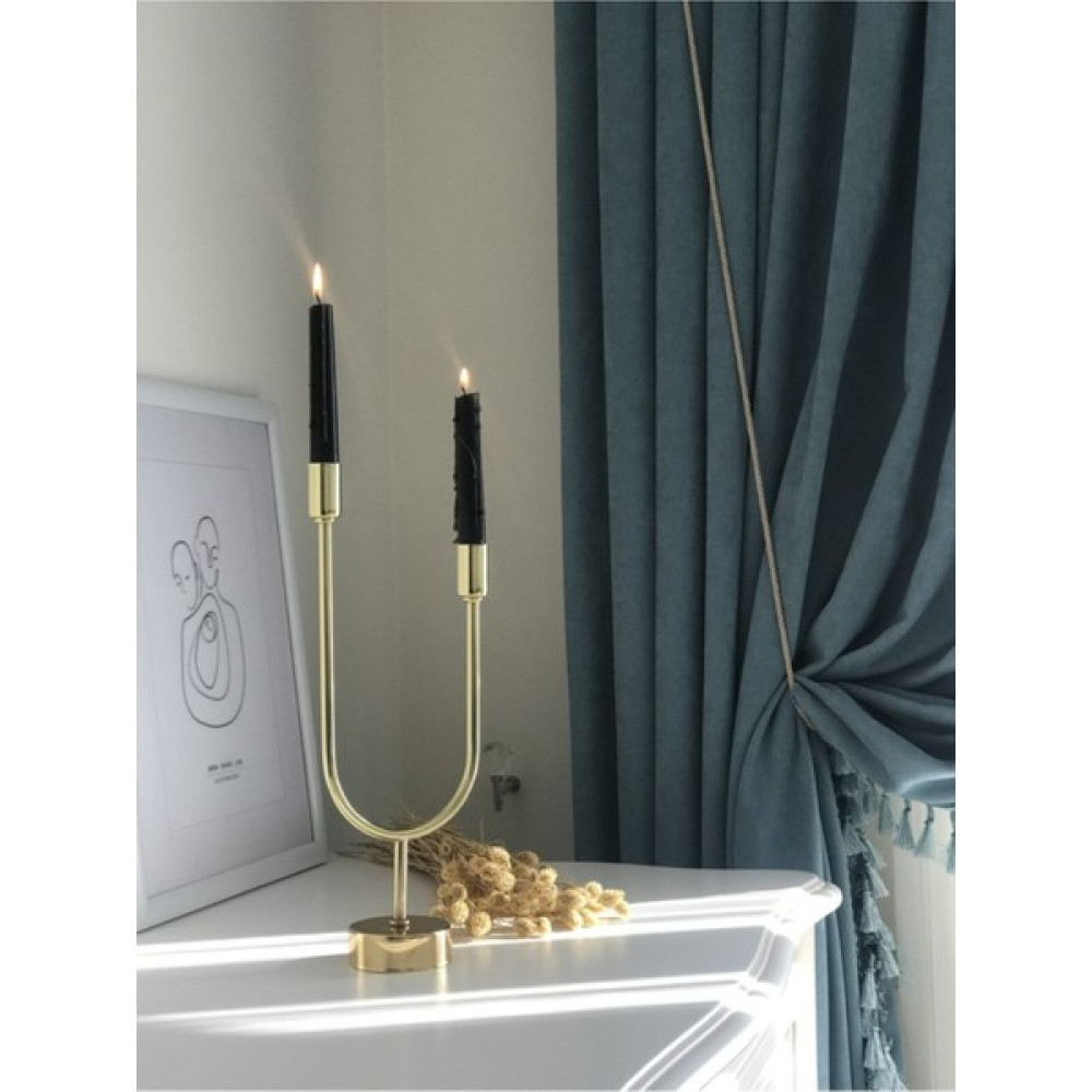 Shura Homeware Metal Şamdan & Mumluk 2 Kollu Dekoratif Gold Şamdan Şamdan Fiyatı