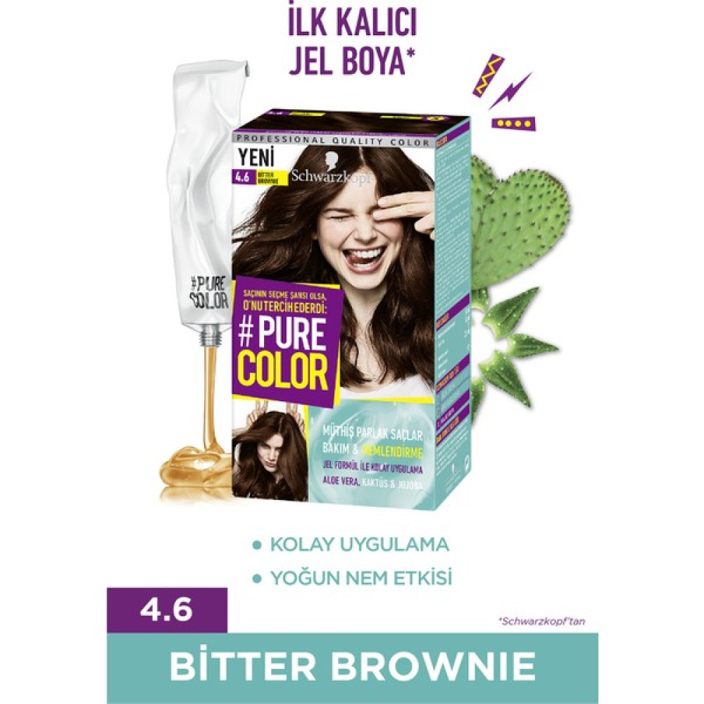 Shwarzkopf Pure Color Jel Saç Boyası 4-6 Bitter Brownie Saç Boyası Fiyatı