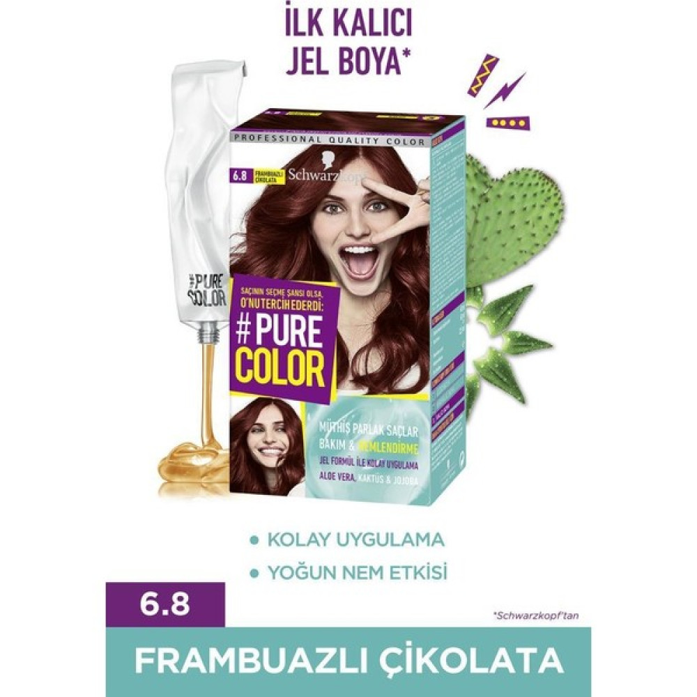 Shwarzkopf Pure Color Jel Saç Boyası 6-8 Frambuazlı Çikolata Saç Boyası Fiyatı