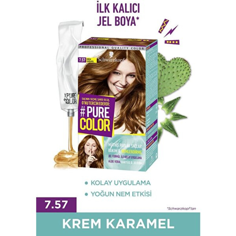 Shwarzkopf Pure Color Jel Saç Boyası 7-57 Krem Karamel Saç Boyası Fiyatı