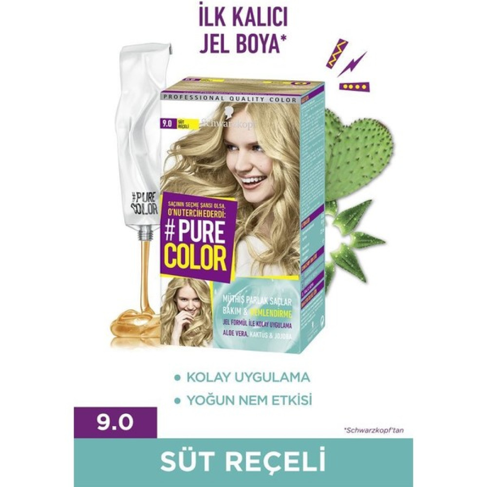 Shwarzkopf Pure Color Jel Saç Boyası 9-0 Süt Reçeli Saç Boyası Fiyatı
