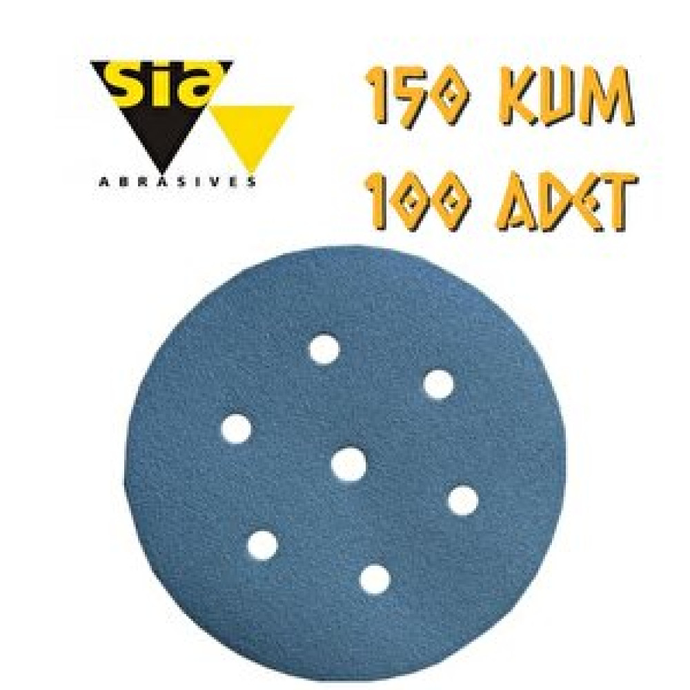 Sia 1949 Hookit 7 Delikli Cırt Zımpara 150 Mm - P150 Kum - 100 Adet Nalburiye & Hırdavat Fiyatı