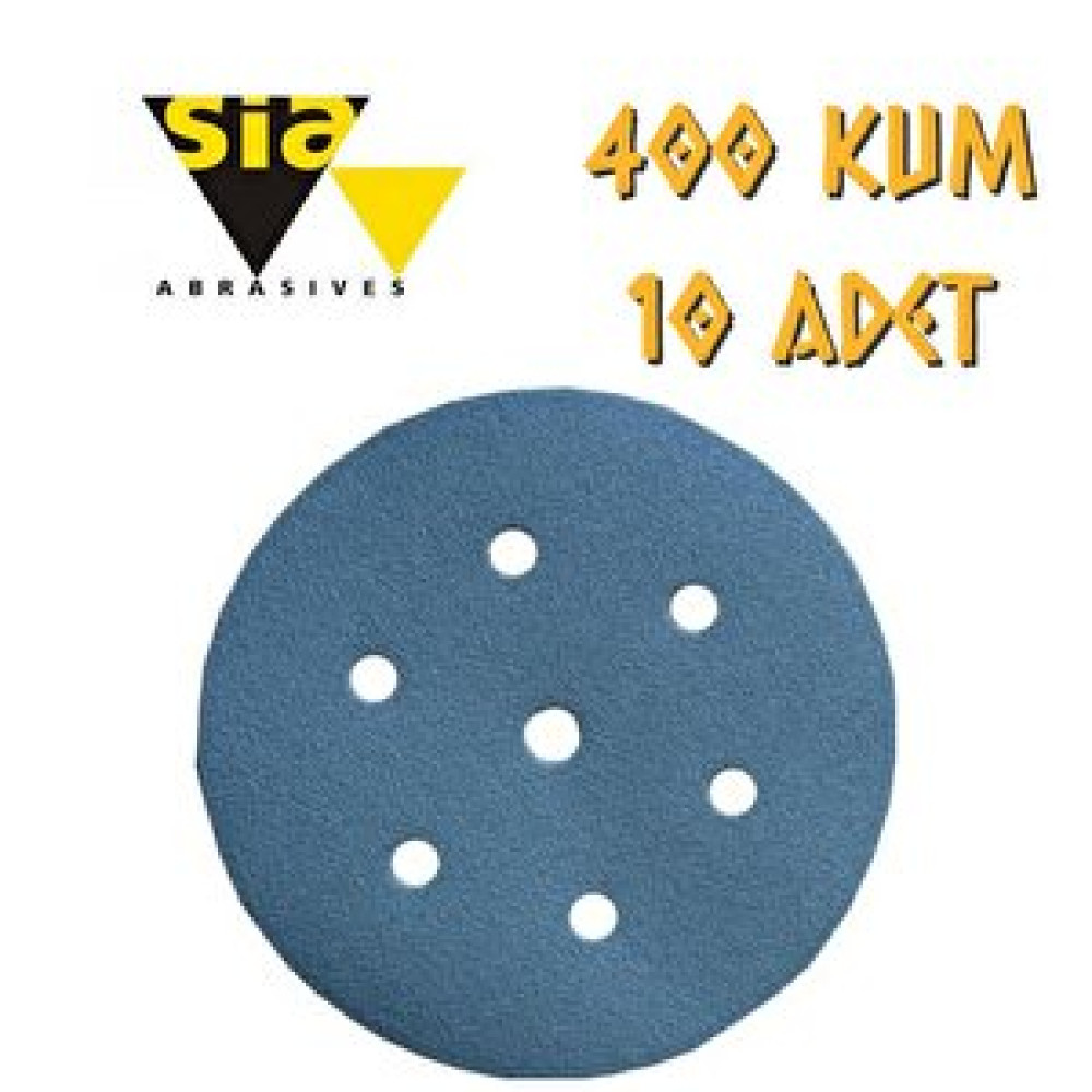 Sia 1949 Hookit 7 Delikli Cırt Zımpara 150 Mm - P400 Kum - 10 Adet Nalburiye & Hırdavat Fiyatı