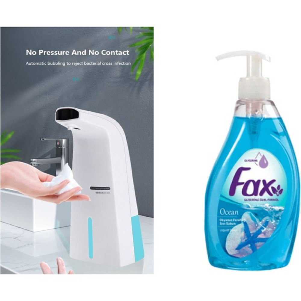 Sia Sensörlü Fotoselli Sıvı Sabunluk 21 x 10 x 5 cm ve 1 Adet 400 ml Sıvı Sabun - Beyaz Sabunluk Fiyatı