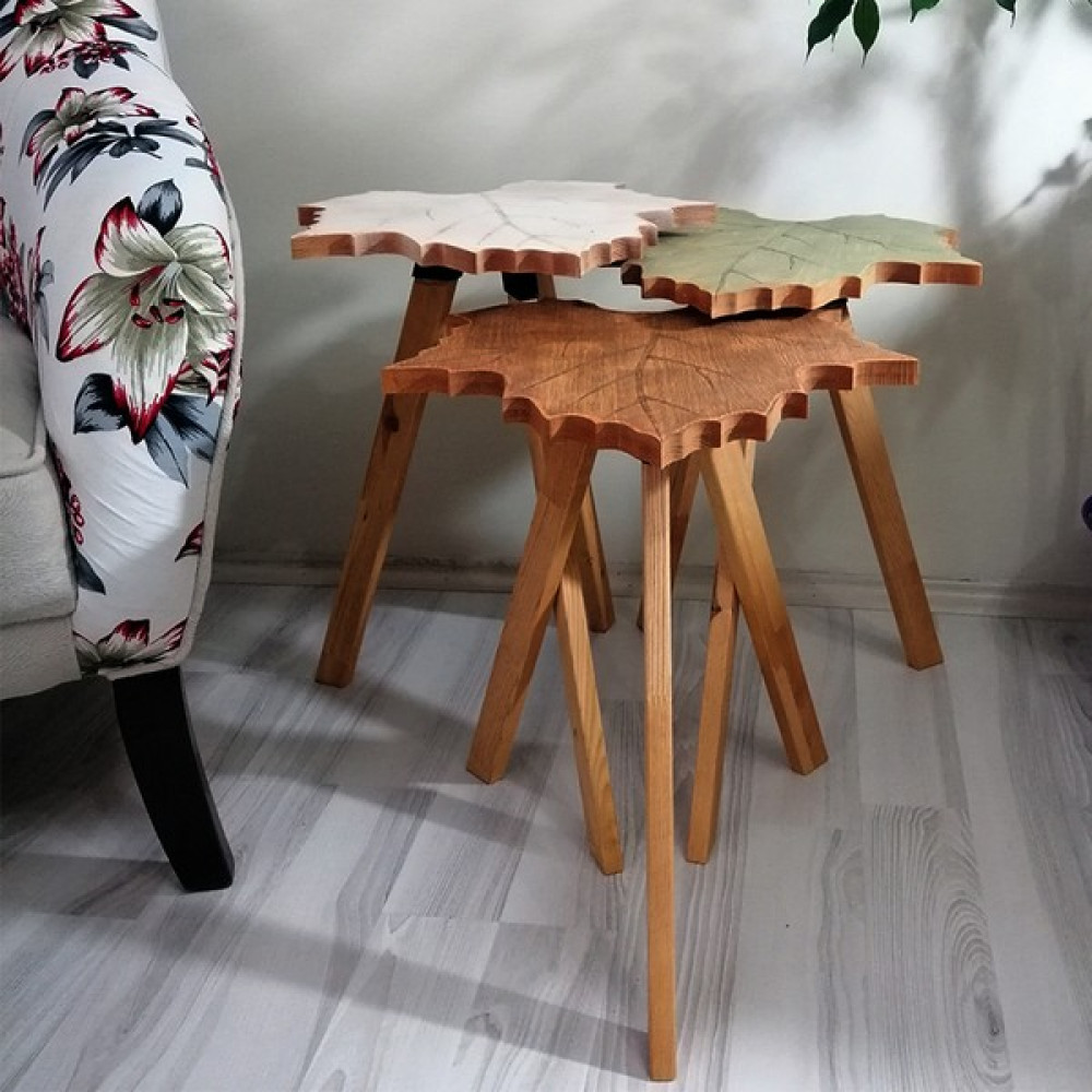Siah Eskoma Yaprak Zigon Sehpa 3’lü Set Zigon Sehpa Fiyatı